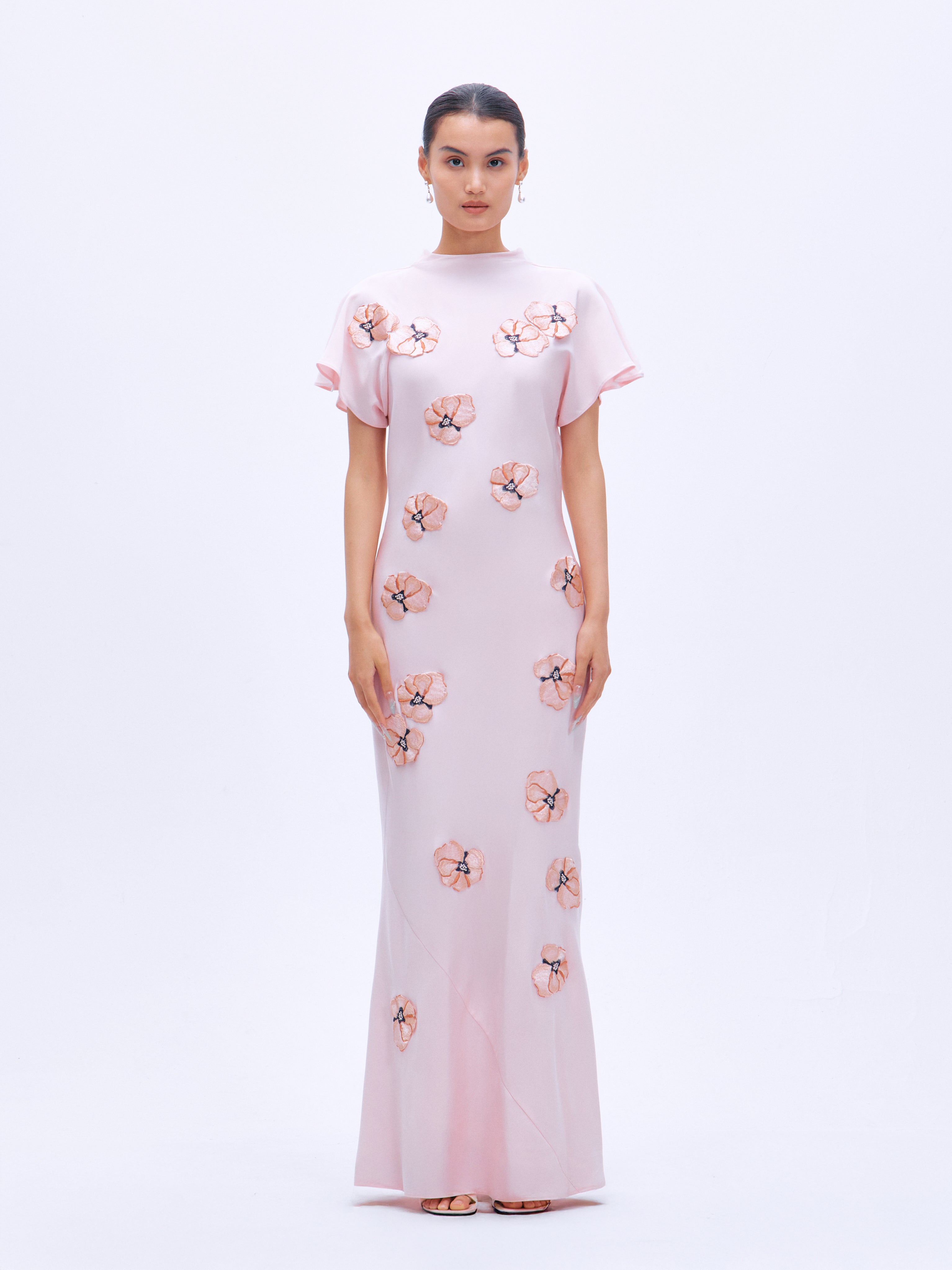 Flower Silhouette Bias Dress