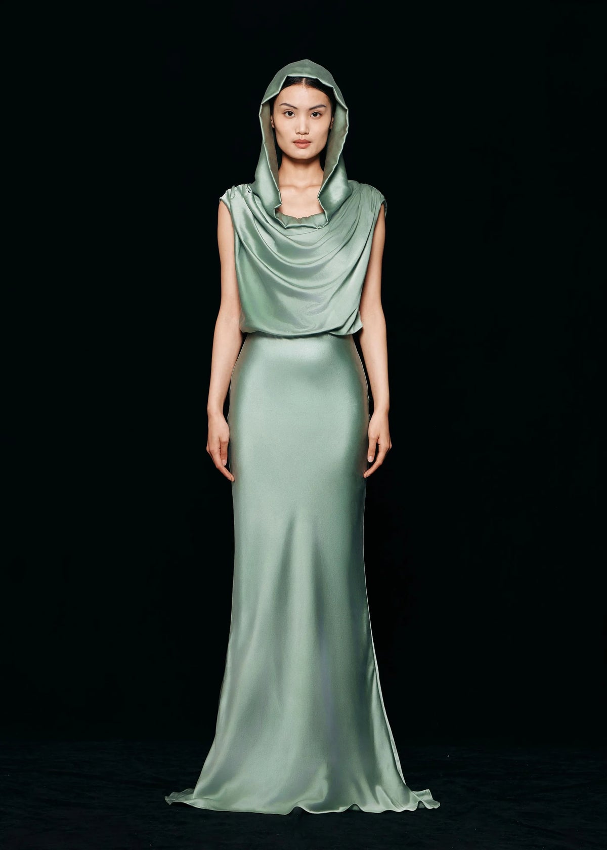 Floating Fern Silk Bias Dress
